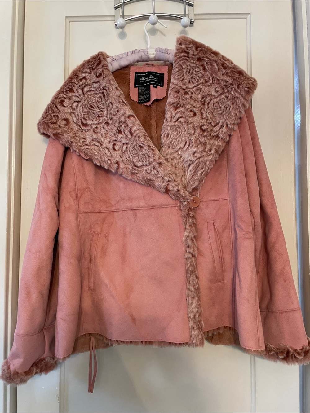 Terry Lewis Classic Luxuries Dusty Rose Faux Shearling Jacket